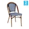 Flash Furniture Navy/White PE Rattan Stacking Paris Chair, 2PK 2-SDA-AD642001-NVYWH-NAT-GG - alternate 3